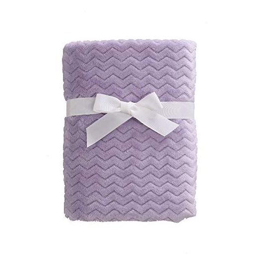 CREVENT 30''X40'' Light Cozy Plush Fluffy Warm Fleece Stroller Blanket for Girl Infant Toddler Crib Cot Stroller (Wave lanveder)