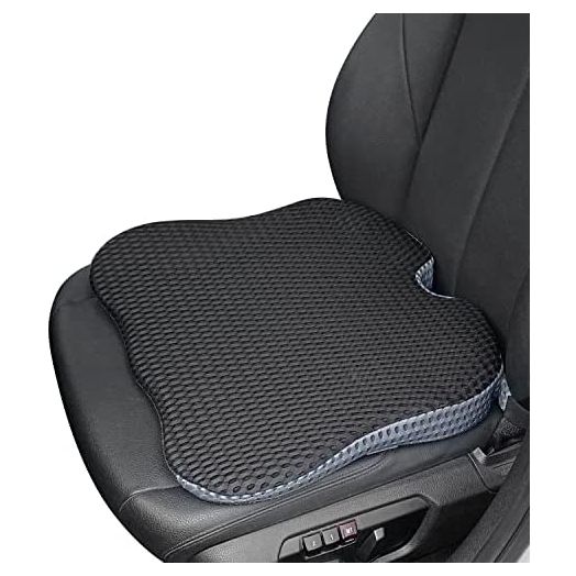 Dreamer Car Seat Cushion for Car Seat Driver - Car Seat Cushions for Driving with Larger Size to Add More Comfort - Wedge Driver Seat Cushion Improve Driving View (Mesh Cover,Black)