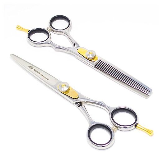 Equinox Professional Razor Edge Series Hair Cutting and Thinning Shears Set, 6.5 Inches, Stainless Steel
