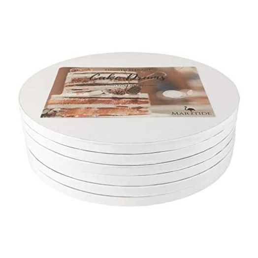 12 Inch Cake Board Drums Round, White, Sturdy 1/2" Thick for Heavy Or Multi-Tiered Cakes (6 Pack)