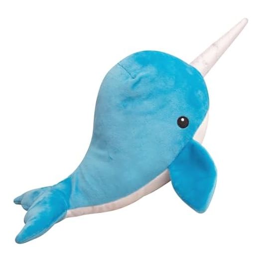 Health Extension SNUG AROOZ Cute Nikki The Narwhal Stuffed Animals for Dogs, Cool Puppy Toys, Tough & Durable Soft Squeaky for Chewers, for Pet - (17 inches, Blue)