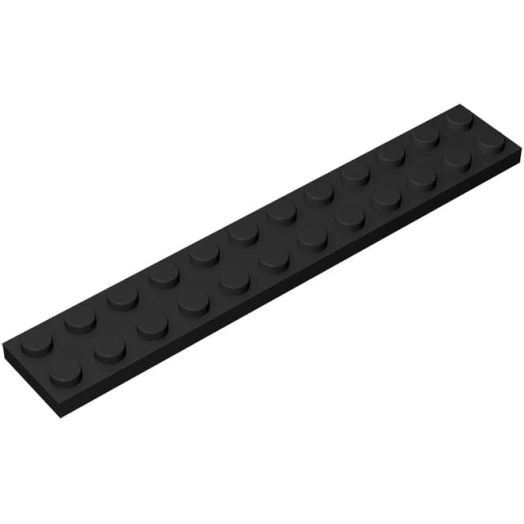 Classic Building Plate 2x12, 100 Piece Black Bulk Plates, Compatible with Lego Parts and Pieces 2445, Compatible with All Major Brick Brands(Colour:Black)