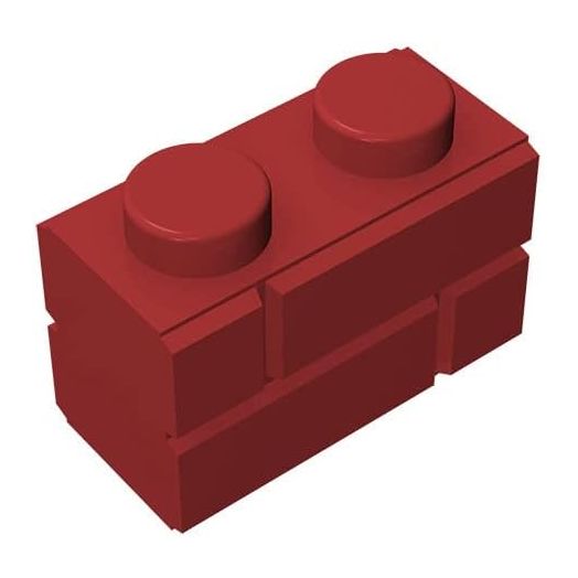 Classic Bulk Brick Block, Compatible with Lego Parts and Pieces 98283: Persimmon Red 1x2 Masonry Profile Brick,100Pcs.