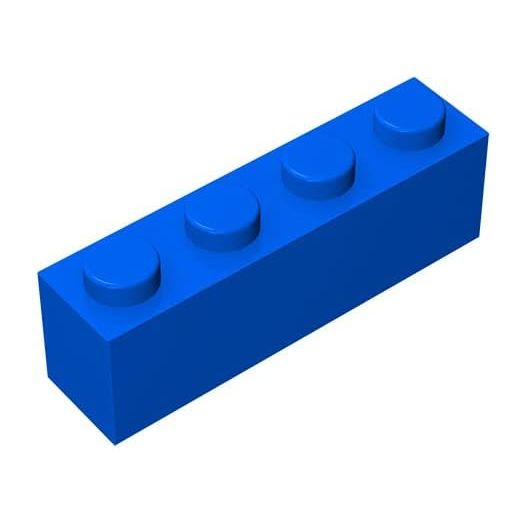 Classic Building Brick 1x4, 100 Piece Bulk Brick Block, Blue 1x4 Bricks, Compatible with Lego Parts and Pieces 3010(Colour: Blue)