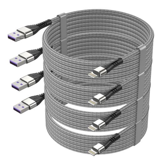 4PackApple MFi Certified Long iPhone Charger Cord, iPhone Charger 10 ft, iPhone Charger Cable Compatible with iPhone 14/13/12/11/11Pro/11Max/ X/XS/XR/XS Max/8/7/6/5S/SE/iPad Mini,More