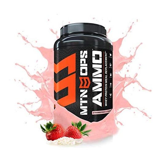 MTN OPS Ammo Protein Meal Replacement Powder, 28 Servings, Strawberries & Cream