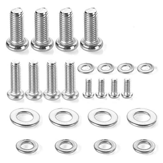 HanTof TV Mount Hardware Kit,Universal VESA TV Mount Screws for TV and Monitor Mounts Bracket Fixing 24pcs M4 M6 M8 Stainless Steel Screws Washers