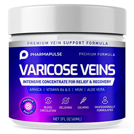 Varicose Veins Cream, Varicose Vein & Soothing Leg Cream, Natural Varicose & Spider Veins Treatment, Strengthen Capillary Health, Improve Blood Circulation, Tired and Heavy Legs Fast Relief 2oz