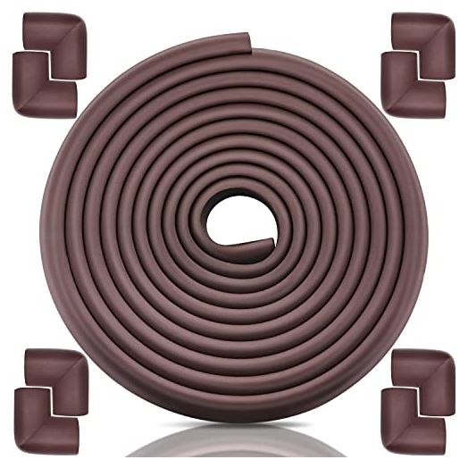 Baby Proofing Edge Corner Protector, 20.5 ft (18.1ft Edge + 8 Corners) Baby Proof Corner Guards ,Thick Table Bumper Guard, 3M Pre-Taped Corners, Soft Rubber Foam Guard Heavy-Duty…