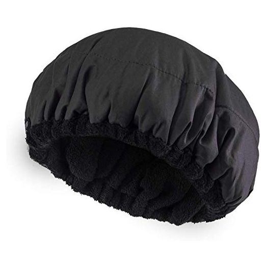 Deep Conditioning Heat Cap Microwavable Heat Cap for Steaming Hair Styling and Treatment Steam Cap Steaming Haircare Therapy (Black)