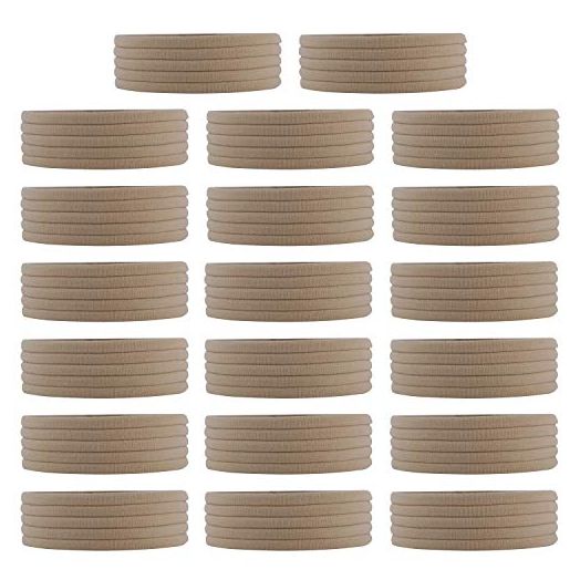 100 Pack Bulk Super Soft Stretchy Elastic Nylon Headbands, Brown, Size Medium
