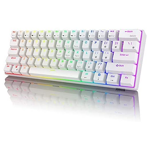 RK ROYAL KLUDGE RK61 2.4Ghz Wireless/Bluetooth/Wired 60% Mechanical Keyboard, 61 Keys RGB Hot Swappable Brown Switch Gaming Keyboard with Software for Win/Mac