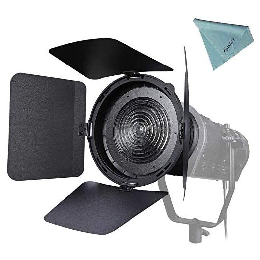 NiceFoto Fresnel Lens Fresnel Mount with Honeycomb Grids Barn Doors for Aputure Light Storm 300D II 120D II, 120D ii,LS C300D II, Aputure 300X,Aputure60X Series & Bowen-S Mount Light