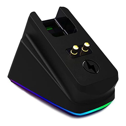 Mouse Charging Dock for Razer Wireless Mouse Viper Ultimate Naga pro DeathAdder V2 Pro and Basilisk Ultimate Magnetic Charging RGB Lights Status Indicator Gecko Feet (RGB)