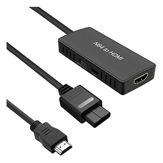 N64 to HDMI Adapter Converts N64 Game Console Video Signal to HDMI Signal HDTV Component Cable for Super NES/ N64/ Gamecube/SFC