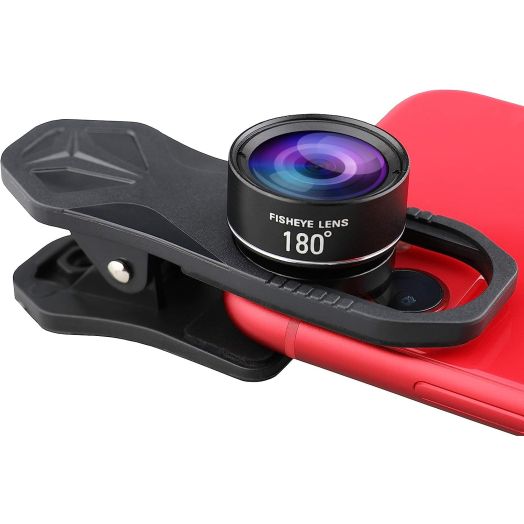 180° fisheye Lens for iPhone Samsung Google Android Smartphone,with Clip,Cell Phone Lens,anamorphic Lens,Funny Pictures