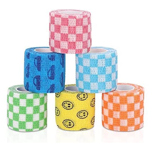 Vet Wrap Self Adhering Bandage Wrap Cohesive Bandage Multi-Function Wrap Tape for Dogs Cats Horses Birds Animals Non-Woven Strong Sports Tape for Wrist Healing Ankle Sprain & Swelling 6 Rolls