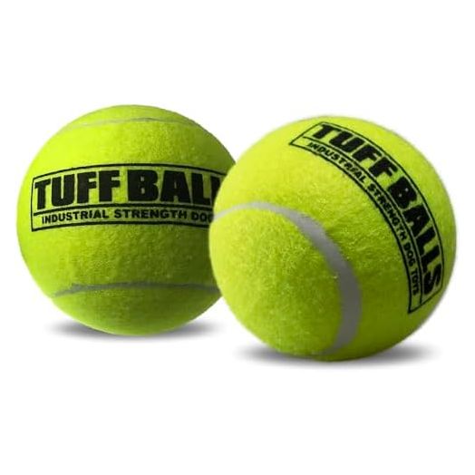 PetSport Yellow Tennis Ball Dog Toys | 2 Pack Mini (1.5") Pet Safe Durable Felt & Rubber Tuff Balls for Small and Toy Breeds | Play Fetch, Launch, Chuck or Toss at Dog Park …