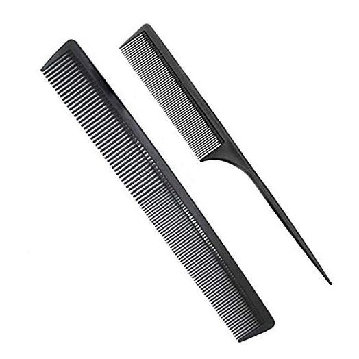 Professional Teasing Comb, Fine and Wide Tooth Hair Barber Comb, Black Carbon Fiber Cutting Comb, Styling Comb, Hairdressing Comb For All Hair Types
