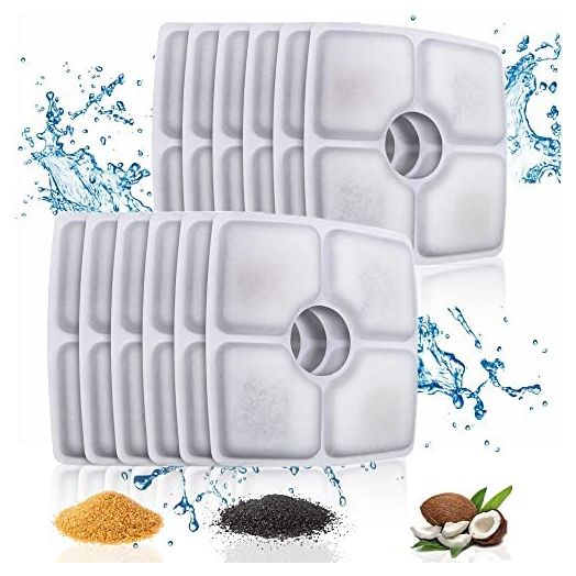ITidyHome 12 Pack Cat Water Fountain Filters of Pet Fountain Replacement Filter, for Most 84oz/2.5L Automatic Pet Cat Dog Water Fountain Dispenser