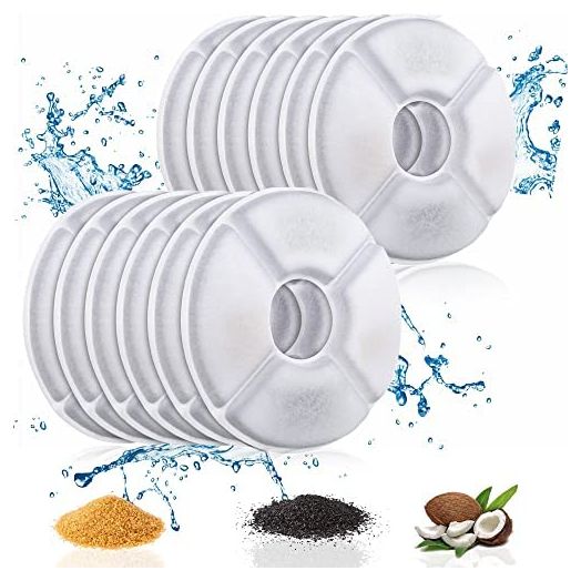ITidyHome 12 Pack Cat Water Fountain Filters of Pet Fountain Replacement Filter,for Most 81oz/2.4L Automatic Pet Cat Dog Water Fountain Dispenser
