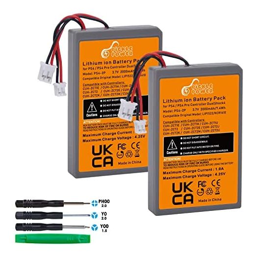 Pickle Power 2000mAh PS4 PS4Pro Battery Replacement for Sony Playstation 4 Dualshock 4 V1 V2 Controller CUH-ZCT2 CUH-ZCT2E CUH-ZCT1E CUH-ZCT1U