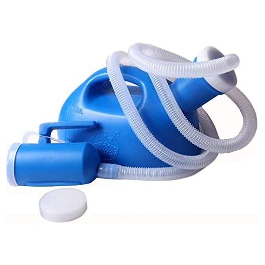 YUMSUM Men's 2000ML Portable Potty Pee Bottle Urinal, 130 CM Tube (Blue)