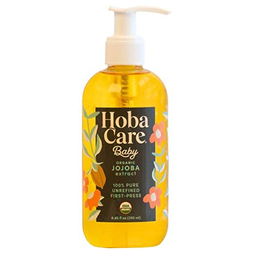 HobaCare Baby Organic Jojoba Oil - 100% Pure Jojoba Oil, Unrefined Cold Pressed for Skin & Scalp - Moisturizing Body Oil for Dry Skin, Natural Hair Oil for Women, Kids & Babies (8.45 fl oz / 250 ml)
