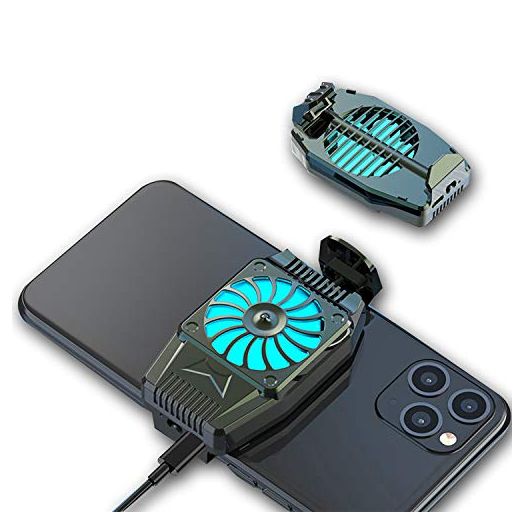 Mobile Phone Cooler Rechargeable Cooling Fan Cell Phone Radiator For Playing Games Watching Videos With LED Light, Compatible For iPhone & Android Smartphones (Shade)