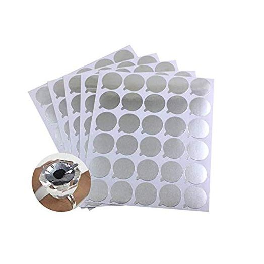 Disposable Eyelash Extension Adhesive Aluminum Foil Glue Pallet Sticker Pads 2.1 cm (300 Pieces, 10 Sheets)