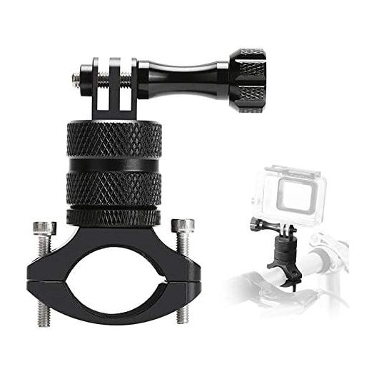 ParaPace Mountain Bike Mount for GoPro Hero 10/9/8/7/6/5s/5/4s/4/3+, 360 Degree Rotation Aluminium Bike Handlebar Holder Bicycle Rack Adjuster for Action Camera DJI Xiaoyi CASIO(Black)