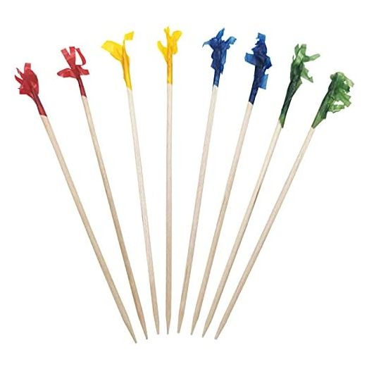 BLUE TOP Wood Frill Picks Toothpicks 4 Inch Pack 1000, Cocktail Party Toothpicks