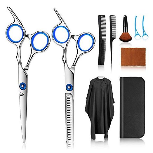FATHABY Hair Cutting Scissors Kits, 10 Pcs Stainless Steel Hairdressing Shears Set