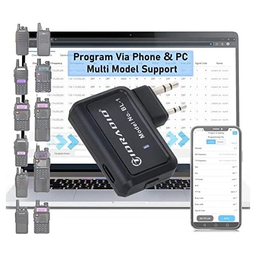TIDRADIO Ham Radio Wireless Programmer Adapter APP and PC Program for Baofeng UV-5R and Multiple Models No Driver Issues Instead of Program Cable