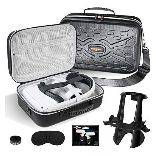 SARLAR Fashion Travel Protective Case for Oculus Quest VR Gaming Headset and Touch Controllers Accessories Carrying Bag,Includes Multiple Oculus Quest Accessories.