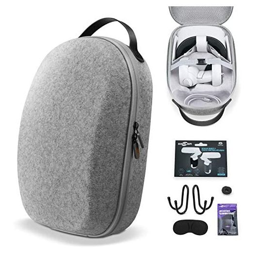 SARLAR Design Hard Carrying Case for Oculus Quest 2/ Elite Strap Edition/Quest Lightweight and Portable Protection, Custom Travel Case Storage VR Gaming Headset and Touch Controller Accessories