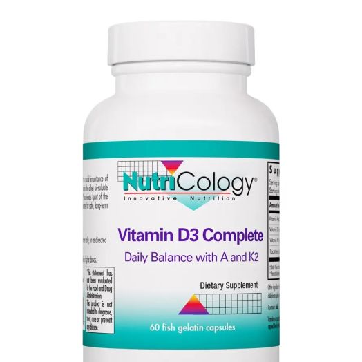 NutriCology Vitamin D3 Complete with Vitamin A & K2 - 60 Fish Gelatin Capsules