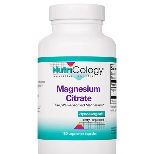 NutriCology Magnesium Citrate - 180 Vegetarian Capsules