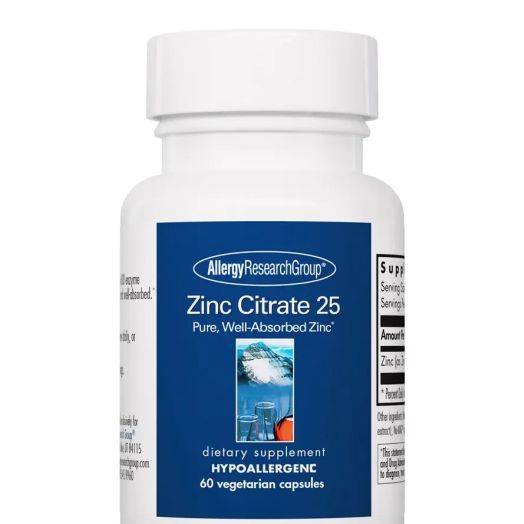 Allergy Research Group Zinc Citrate 25 mg - 60 Vegetarian Capsules