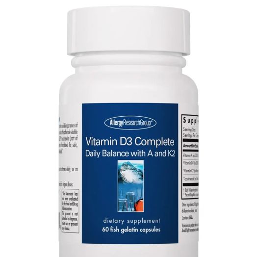 Allergy Research Group Vitamin D3 Complete with A and K2 - 60 Fish Gelatin Capsules