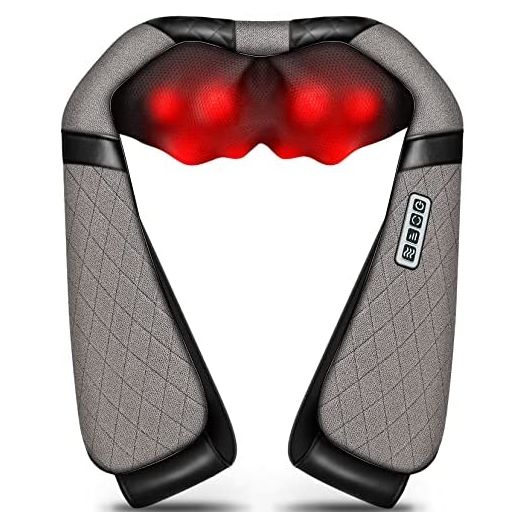 Neck Back Massager, Shiatsu Neck Shoulder Massager with Heat, Electric Neck Massager Pillow 3D Kneading for Neck, Shoulder, Lower Back, Foot, Leg Muscles Pain Relief Relax in Car Office and Home