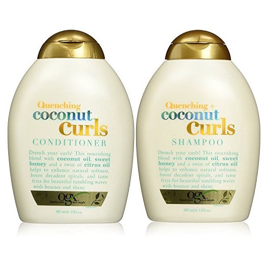 Organix Quenching Plus Coconut Curls Bundle, Shampoo & Conditioner, 13 Ounce Each