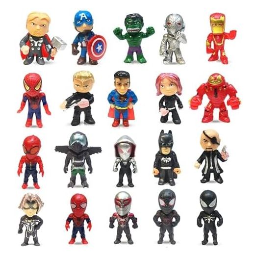 20/26 Piece Superhero Mini Series Children's Game Action Figure Set Cake top (20PCS)
