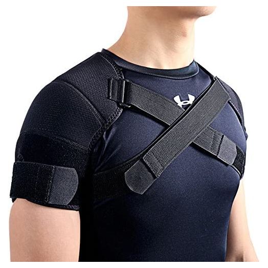 Kuangmi Double Shoulder Support Brace Strap Wrap Neoprene Protector, L