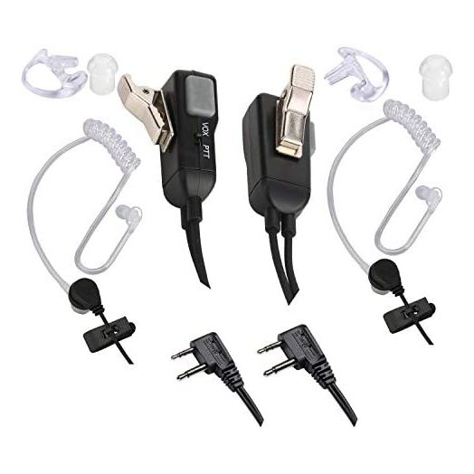 Two Way Radio Earpiece Noise Canceling Transparent Security Headphones Walkie Talkie Earphone with PTT/VOX – Pair