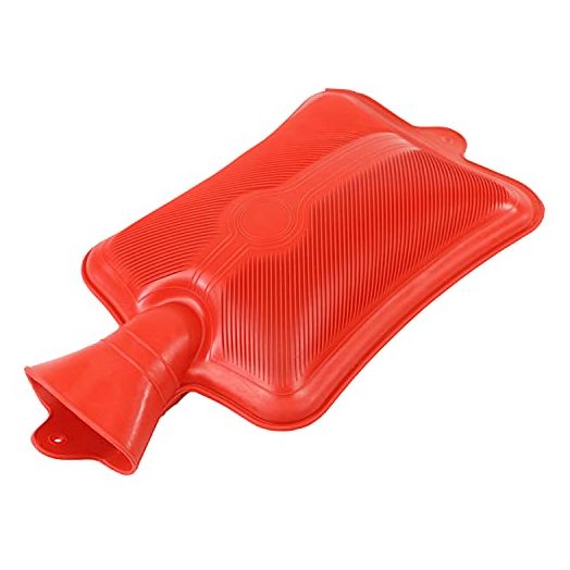 Classic Red Rubber Hot Water Bottle, Hot Compress, Pain Relief from Headaches, Cramps, Arthritis, Back Pain, Sore Muscles, Injuries - 2 Quart Capacity