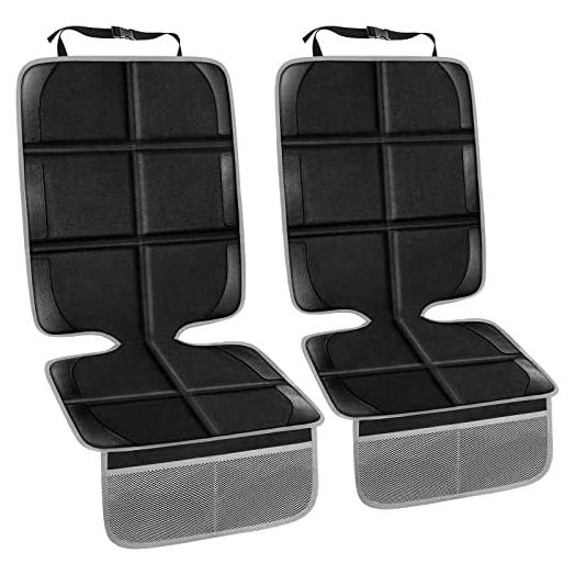 Car Seat Protector, 2 Pack Large Auto Car Seat Protectors for Child Car Seat, Thick Carseat Seat Protector with Organizer Pockets, Vehicle Dog Cover Pad for SUV Sedan Truck Leather Seats