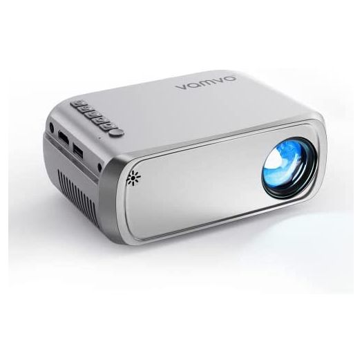 Vamvo Mini Projector for iPhone, Video Projector Full HD 1080P Supported, Portable Movie Projector Compatible with TV stick/PS4/HDMI/USB, iOS & Android