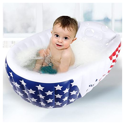 relaxing baby Inflatable Baby Bathtub, Newborn Baby Bathtub seat for Infant, Non-Slip Baby Pool for Sitting up, Portable Toddler tub Shower, Foldable Travel tub with Air Pump Accessories.