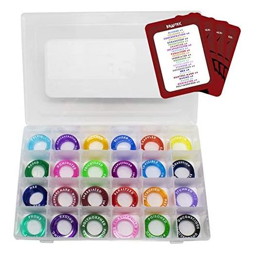 Kraftex D&D Condition Markers (96 pcs), DND Condition Ring Tokens for Spell Effects